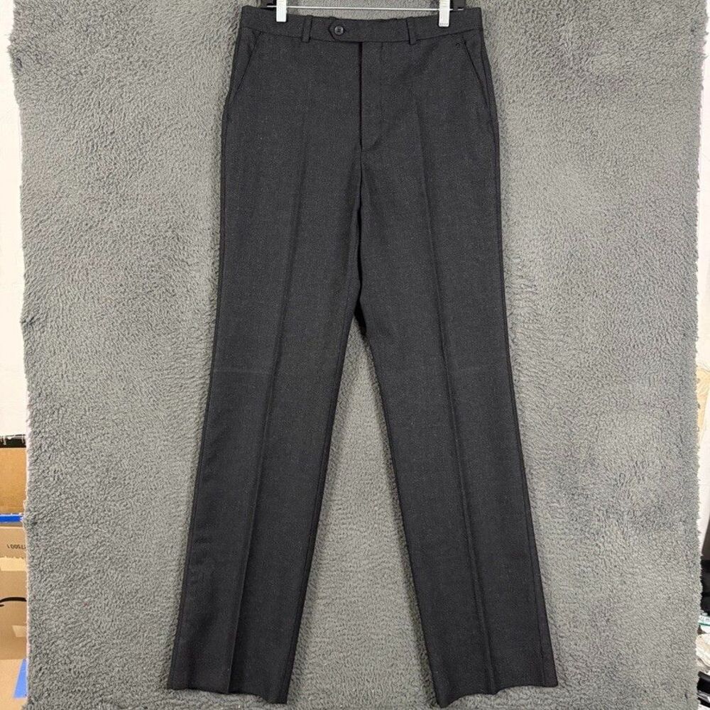 Givenchy Monsieur Pants Mens 32x37 Gray Straight Fit Wool Flannel Slacks